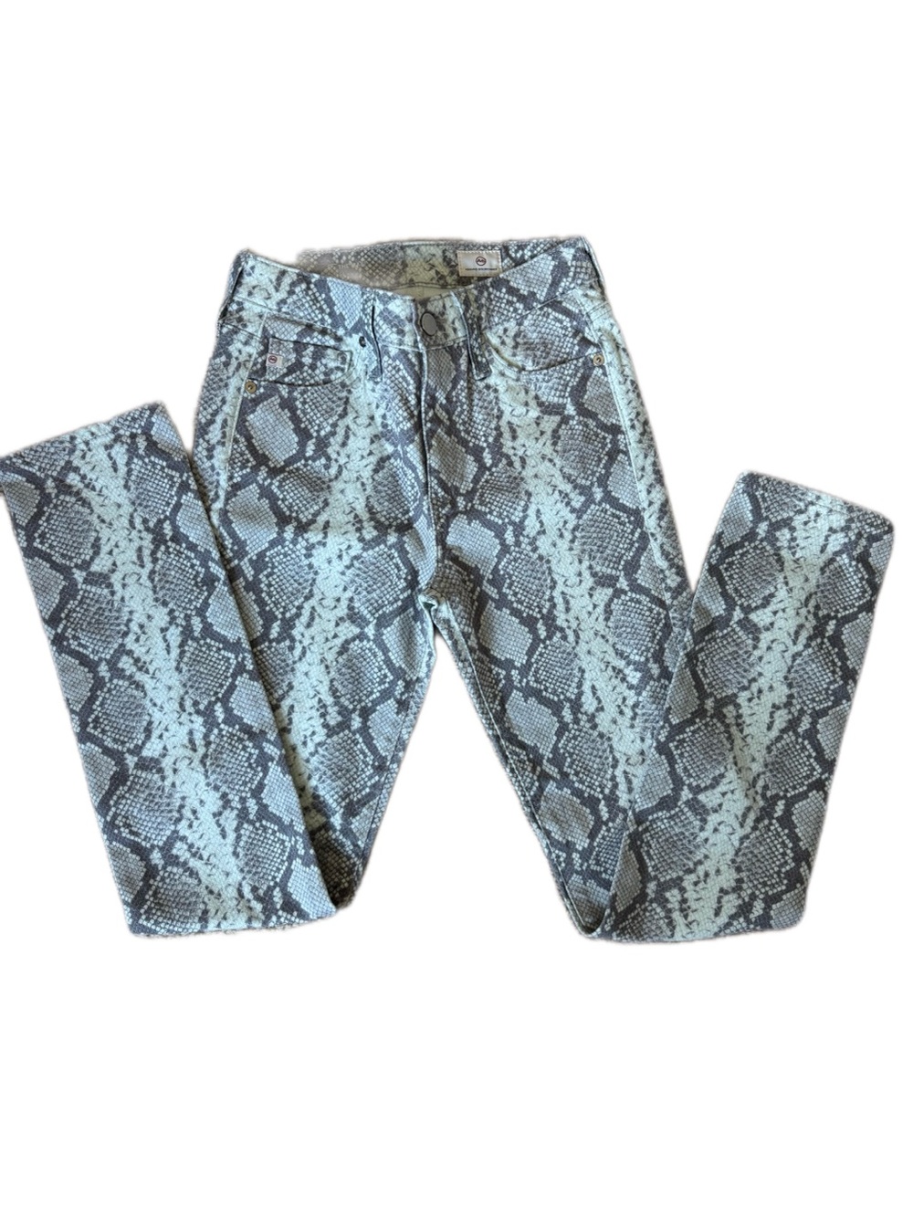 Ag Adriano Goldschmied Women’s Snake-Print Skinny Jeans - Blue & Gray